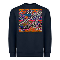 Navy african ankara zebra seamless pattern Heavyweight Sweatshirt - BundleAndBundleShop