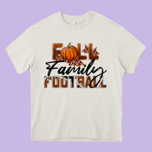 Fall Family Football Heavy Core Tee Designed By Lillyallendesigns
