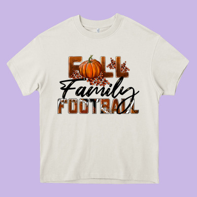 Fall Family Football Heavy Core Tee Designed By Lillyallendesigns