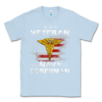 Dusty Blue Veteran Navy Corpsman Patriotic 4th of July Gifts Classic Tee - minhPixels