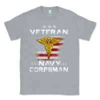 Heather Grey Veteran Navy Corpsman Patriotic 4th of July Gifts Classic Tee - minhPixels