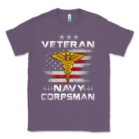 Lavender Veteran Navy Corpsman Patriotic 4th of July Gifts Classic Tee - minhPixels