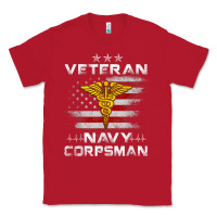 Red Veteran Navy Corpsman Patriotic 4th of July Gifts Classic Tee - minhPixels