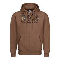 Chestnut His Love is Strong Jesus His Grace is Free Zipper Hoodie - CowhideDigitalArt