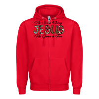 Red His Love is Strong Jesus His Grace is Free Zipper Hoodie - CowhideDigitalArt