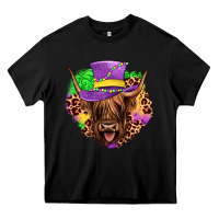 Black highland cow mardi gras Heavy Core Tee - JahusDesignShop