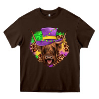 Highland Cow Mardi Gras Heavy Core Tee | Teevron