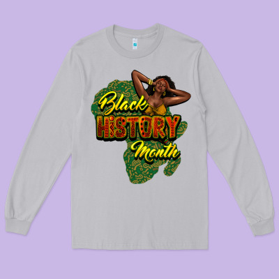 Black History Month Long Sleeve Tee Designed By Howdyjamesfarm