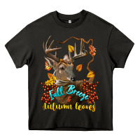 Asphalt Fall Breeze And Autumn Leaves Deer Heavy Core Tee - LillyAllenDesigns