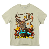 Mossy Fall Breeze And Autumn Leaves Deer Heavy Core Tee - LillyAllenDesigns