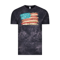 Cloud Black American flag with leopard Vintage Tee - HowdyJamesFarm