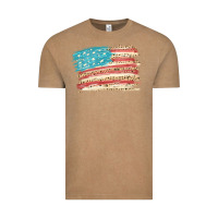 Vintage Coffee American flag with leopard Vintage Tee - HowdyJamesFarm