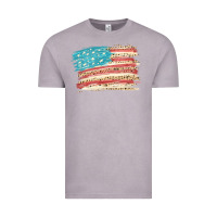 Vintage Zinc American flag with leopard Vintage Tee - HowdyJamesFarm