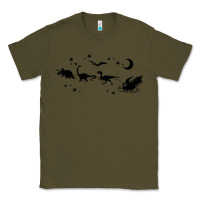 Army Green christmas santa dinosaur sleigh ride t rex funny gift t shirt Classic Tee - minhPixels