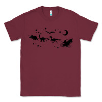 Burgundy christmas santa dinosaur sleigh ride t rex funny gift t shirt Classic Tee - minhPixels