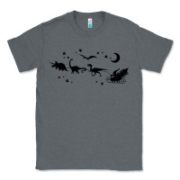 Charcoal Heather christmas santa dinosaur sleigh ride t rex funny gift t shirt Classic Tee - minhPixels