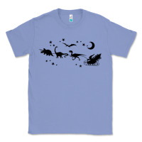Colony Blue christmas santa dinosaur sleigh ride t rex funny gift t shirt Classic Tee - minhPixels