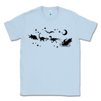 Dusty Blue christmas santa dinosaur sleigh ride t rex funny gift t shirt Classic Tee - minhPixels