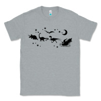Heather Grey christmas santa dinosaur sleigh ride t rex funny gift t shirt Classic Tee - minhPixels