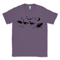 Lavender christmas santa dinosaur sleigh ride t rex funny gift t shirt Classic Tee - minhPixels