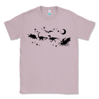 Lilac christmas santa dinosaur sleigh ride t rex funny gift t shirt Classic Tee - minhPixels