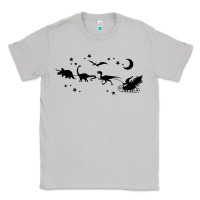 Moon Dust christmas santa dinosaur sleigh ride t rex funny gift t shirt Classic Tee - minhPixels