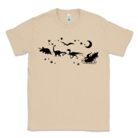Mushroom christmas santa dinosaur sleigh ride t rex funny gift t shirt Classic Tee - minhPixels