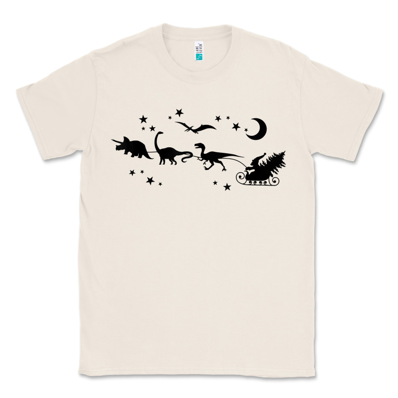 Christmas Santa Dinosaur Sleigh Ride T Rex Funny Gift T Shirt Classic Tee by minhPixels | Teevron