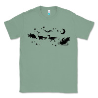 Sage christmas santa dinosaur sleigh ride t rex funny gift t shirt Classic Tee - minhPixels