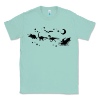 Seafoam christmas santa dinosaur sleigh ride t rex funny gift t shirt Classic Tee - minhPixels