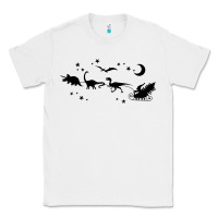 White christmas santa dinosaur sleigh ride t rex funny gift t shirt Classic Tee - minhPixels