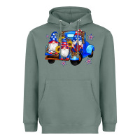 Sage american flag gnomes truck sunflowers star leopard Heavyweight Hoodie - Artiststas