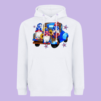 American Flag Gnomes Truck Sunflowers Star Leopard Heavyweight Hoodie Designed By Artiststas