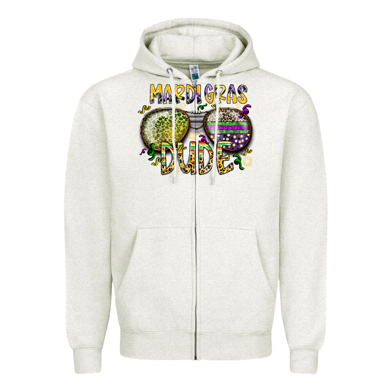 Mardi Gras Dude Zipper Hoodie by SublimationCraftShop | Teevron