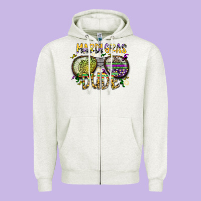 Mardi Gras Dude Zipper Hoodie Designed By Sublimationcraftshop