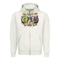 Oatmeal Heather mardi gras dude Zipper Hoodie - SublimationCraftShop