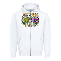 White mardi gras dude Zipper Hoodie - SublimationCraftShop