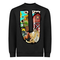 Black farm life alphabet lowercase letters u Heavyweight Sweatshirt - BundleAndBundleShop