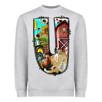 Heather Grey farm life alphabet lowercase letters u Heavyweight Sweatshirt - BundleAndBundleShop