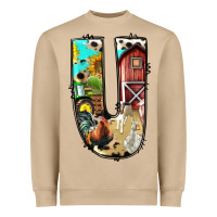 Farm Life Alphabet Lowercase Letters U Heavyweight Sweatshirt | Teevron