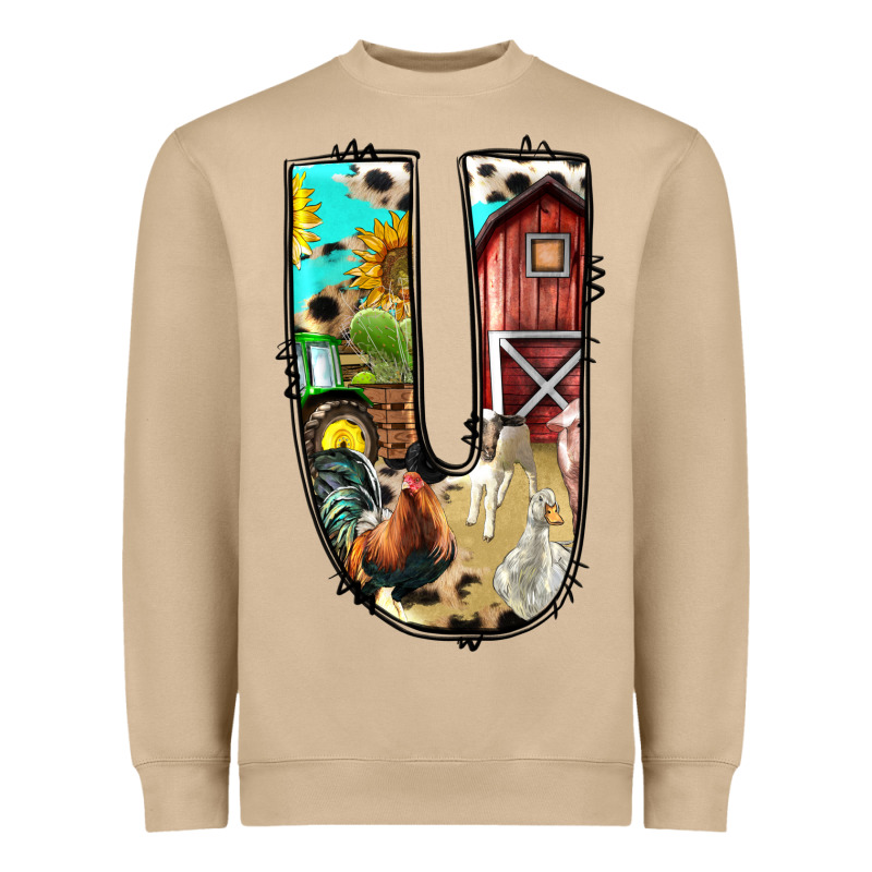 Farm Life Alphabet Lowercase Letters U Heavyweight Sweatshirt by BundleAndBundleShop | Teevron