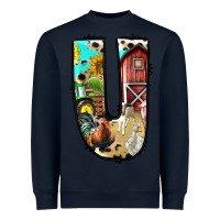Navy farm life alphabet lowercase letters u Heavyweight Sweatshirt - BundleAndBundleShop