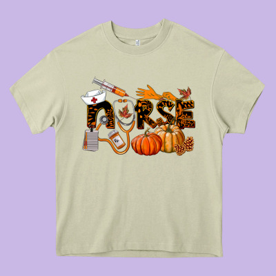 Fall Nurse Heavy Core Tee Designed By Lillyallendesigns