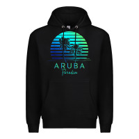 Black Vintage Aruba Beach Tropical Vibes Vacation Souvenir Gift Premium Hoodie - minhPixels