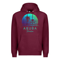 Burgundy Vintage Aruba Beach Tropical Vibes Vacation Souvenir Gift Premium Hoodie - minhPixels