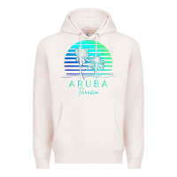 Pale Pink Vintage Aruba Beach Tropical Vibes Vacation Souvenir Gift Premium Hoodie - minhPixels