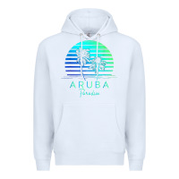 White Vintage Aruba Beach Tropical Vibes Vacation Souvenir Gift Premium Hoodie - minhPixels