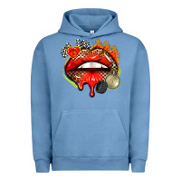 Pigment Pebble Blue race lips Urban Hoodie - AdoDesignShop