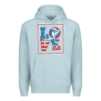 Blue Mist love usa flag volleyball gifts for volleyball fans teen t shirt Premium Hoodie - minhPixels