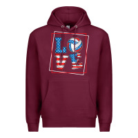 Burgundy love usa flag volleyball gifts for volleyball fans teen t shirt Premium Hoodie - minhPixels